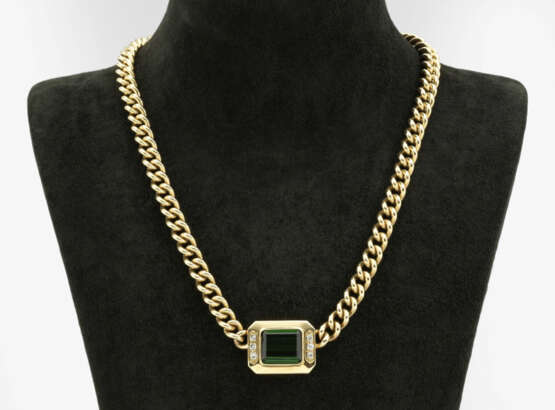 Klassisches Panzer-Collier mit Turmalin-Anhänger - photo 1 Klassisches Panzer-Collier mit Turmalin-Anhänger - photo 1