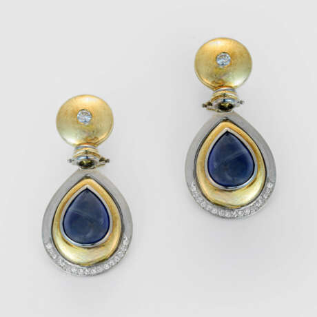 Paar Saphir-Brillant-Ohrringe - фото 1 Paar Saphir-Brillant-Ohrringe - фото 1