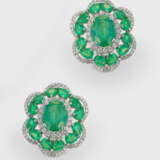 Paar repräsentative Smaragd-Ohrclips - фото 1