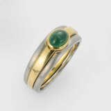 Klassischer Smaragd-Bandring à Deux Couleurs - Foto 1