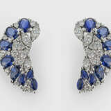 Paar dekorative Saphir-Brillant-Ohrringe - Foto 1
