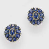 Paar klassische Saphir-Ohrclips - Foto 1