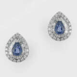 Klassische Saphir-Diamant-Ohrringe - фото 1
