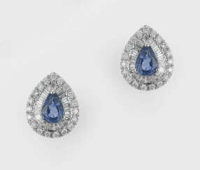 Klassische Saphir-Diamant-Ohrringe
