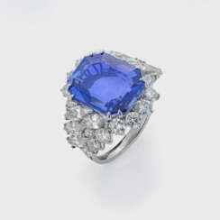 Prachtvoller Juwelenring mit Saphir und Diamanten