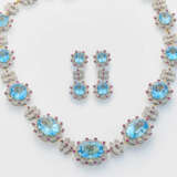 Prachtvolles Demi-Parure mit Topasen und Rubinen - photo 1