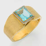 Mondäner Cocktail-Armreif mit Aquamarin der 1950er Jahre - Foto 1