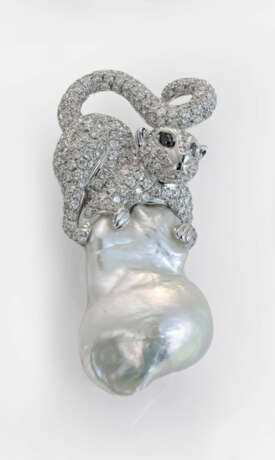 Große "King Julien"-Perlbrosche - Foto 1