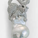 Große "King Julien"-Perlbrosche - Foto 1