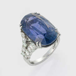 Seltener zweifarbiger Tansania-Saphirring