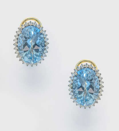 Paar klassische Topaz-Diamant-Ohrringe - Foto 1