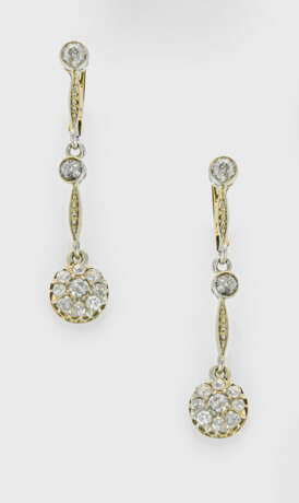 Paar Jugendstil-Diamant-Ohrgehänge - photo 1 Paar Jugendstil-Diamant-Ohrgehänge - photo 1