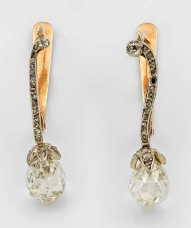 Paar herausragende Belle Epoque Diamant-Ohrgehänge - Foto 1
