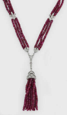 Mondänes Rubin-Diamant-Collier im Stil der 1920er Jahre - photo 1