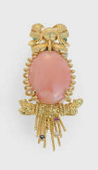 Korallen-Eule-Brosche