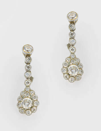 Paar Jugendstil-Diamantohrringe - фото 1