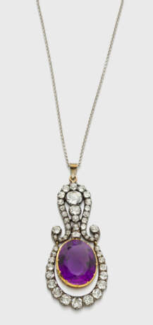 Prachtvoller Belle Epoque Amethyst-Diamantanhänger - фото 1 Prachtvoller Belle Epoque Amethyst-Diamantanhänger - фото 1