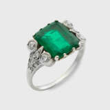 Jugendstil Smaragd-Diamantring - фото 1