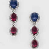 Paar Rhodolith-Saphir-Ohrgehänge - фото 1