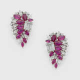 Paar hochfeine Cocktail-Rubin-Diamant-Ohrringe - фото 1