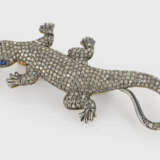 Dekorative Echsen-Brosche mit Diamanten - фото 1