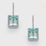 Paar glamouröse Aquamarin-Ohrringe - фото 1