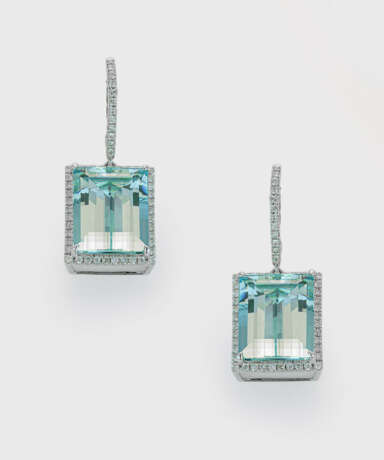 Paar glamouröse Aquamarin-Ohrringe - фото 1 Paar glamouröse Aquamarin-Ohrringe - фото 1