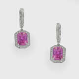 Paar Natural Pink Saphir-Ohrgehänge - photo 1