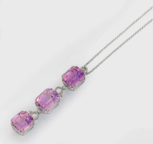 Dekorativer Kunzit-Diamant-Anhänger - фото 1