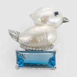 "Enten"-Perlbrosche mit Topas - фото 1