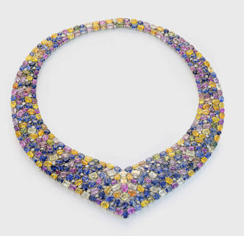 Glamouröses Multicolor-Saphircollier - photo 1