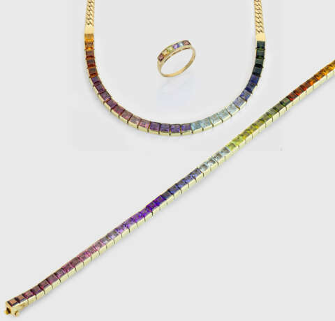 Regenbogen-Turmalin-Parure - photo 1