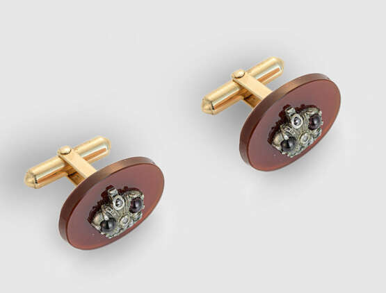 Paar russische Achat-Manschettenknöpfe - photo 1