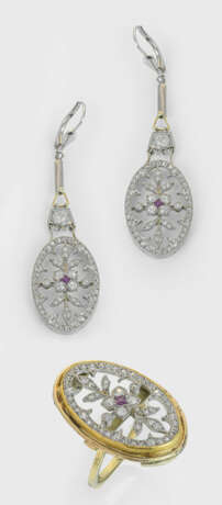 Feines Diamant-Demi-Parure in Ajour von Bettina Bertelsmann - photo 1 Feines Diamant-Demi-Parure in Ajour von Bettina Bertelsmann - photo 1