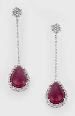 Paar extravagante Pendeloques mit Burma-Rubinen - photo 1 Paar extravagante Pendeloques mit Burma-Rubinen - photo 1
