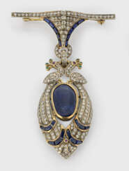 Belle Epoque Saphir-Brosche