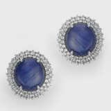 Paar klassische Sternsaphir-Ohrclips - фото 1