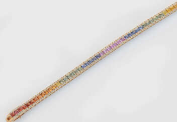 Dekoratives "Regenbogen"-Saphir-Riviére-Armband