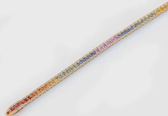 Dekoratives "Regenbogen"-Saphir-Riviére-Armband - photo 1
