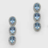 Paar klassische Aquamarin-Ohrgehänge - photo 1