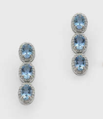 Paar klassische Aquamarin-Ohrgehänge