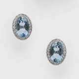Paar Aquamarin-Brillant-Ohrringe - фото 1