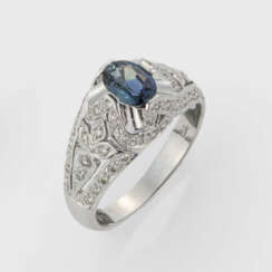 Feiner Saphirring in Ajour