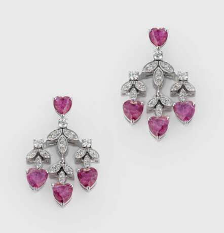 Paar Rubin-Diamant-Chandeliers - фото 1
