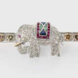 Dekorative Elefanten-Diamant-Brosche - фото 1