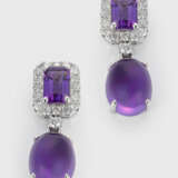 Paar charmante Amethyst-Brillant-Ohrringe - Foto 1