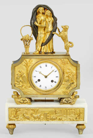 Seltene Empire-Figurenpendule "Paul und Virginie" - photo 1 Seltene Empire-Figurenpendule "Paul und Virginie" - photo 1