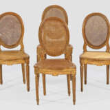 Satz von sechs Louis XVI-Stühlen von Michel Gourdin - photo 1