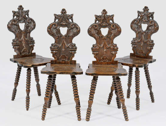 Satz von vier Barock-Brettstühlen - фото 1