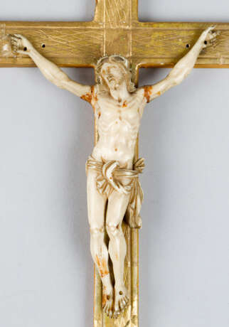 Small cross, I carved, wood gilded, 19.century - Foto 1